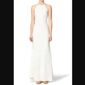 Badgley Mischka Kellee Gown - White Crepe - Size 4